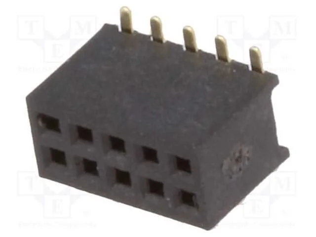 Tomada, pinos, fêmea, PIN: 10, simples, 1,27mm, S.