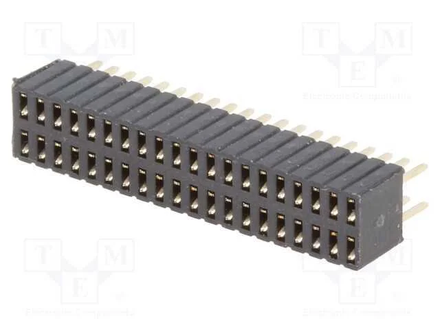 Tomada, pinos, fêmea, PIN: 40, simples, 1,27mm, T.