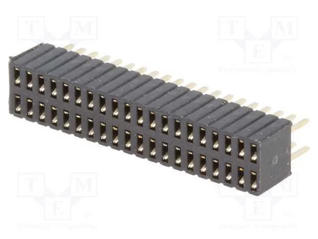 Tomada, pinos, fêmea, PIN: 40, simples, 1,27mm, T.