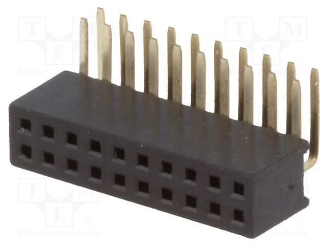 Tomada, pinos, fêmea, PIN: 20, angulares 90, 1,27.