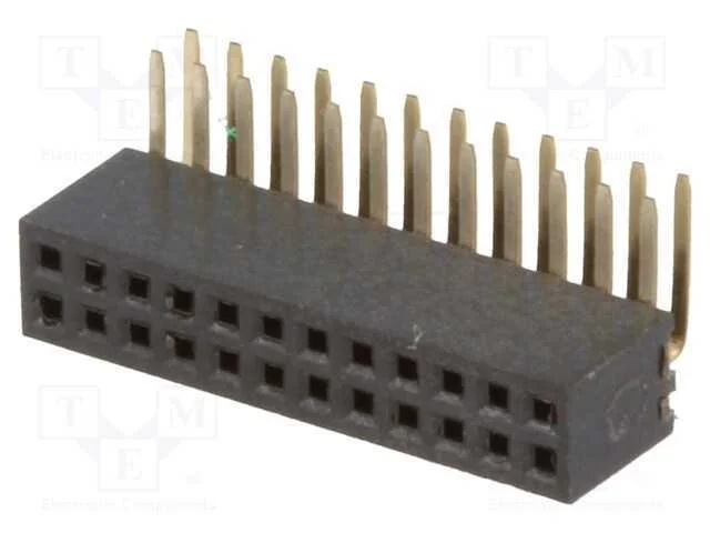 Tomada, pinos, fêmea, PIN: 24, angulares 90, 1,27.