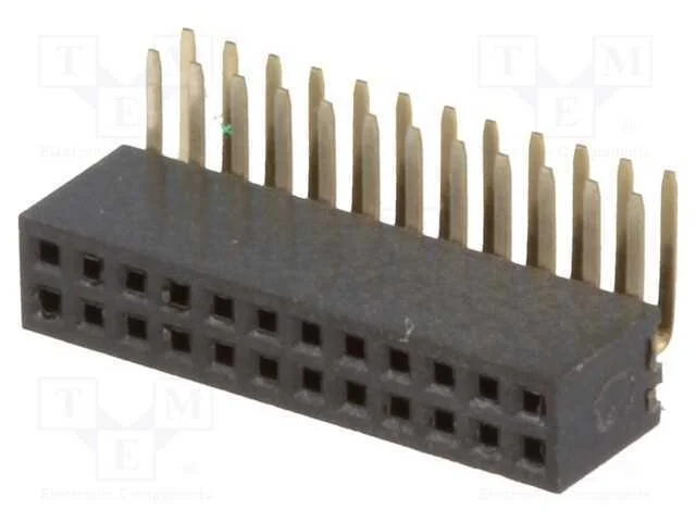 Tomada, pinos, fêmea, PIN: 24, angulares 90, 1,27.