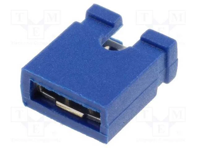 Jumper, pinos, fêmea, abertas, 2,54mm, 1x2, azul