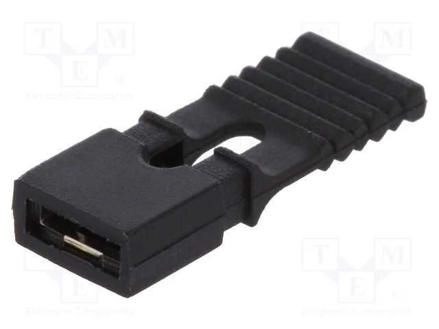 Jumper, pinos, fêmea, com pega, 2,54mm, 1x2, preta