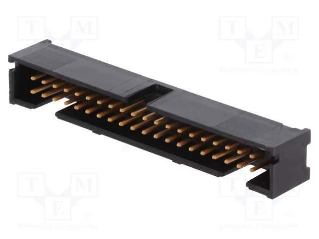 Tomada, Idc, Macho, Pin: 40, Simples, Tht, Dourado, 2,54mm, Preta