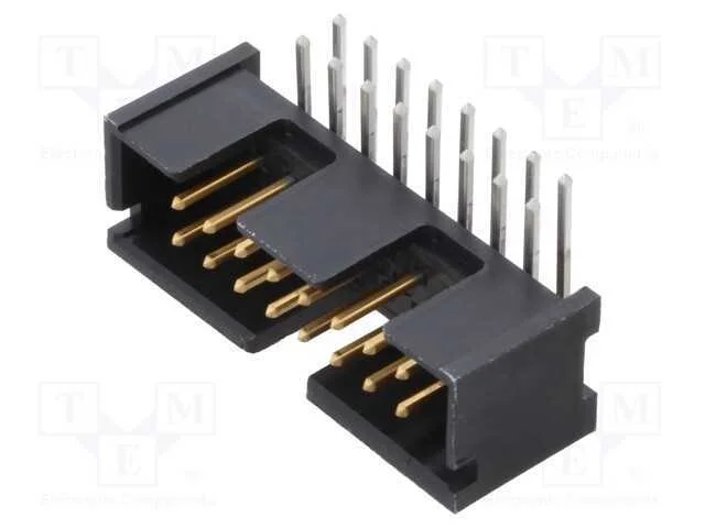 Tomada, Idc, Macho, Pin: 16, Angulares 90, Tht, Dourado, 2,54mm