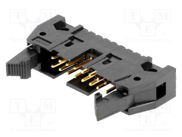 Tomada, Idc, Macho, Pin: 16, Simples, com Ejetor, Tht, Dourado