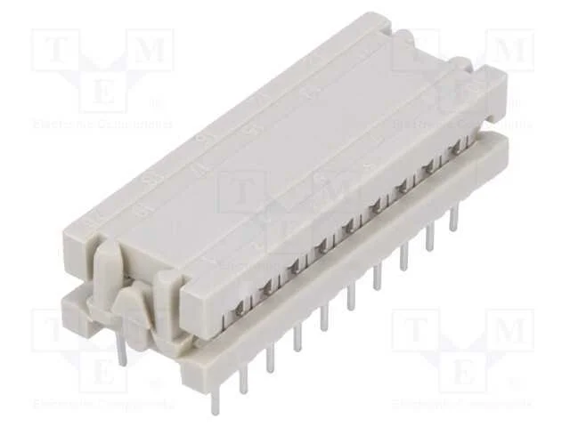 IDC de transição, PIN: 20, DIL 7,62mm, IDC,THT, p.