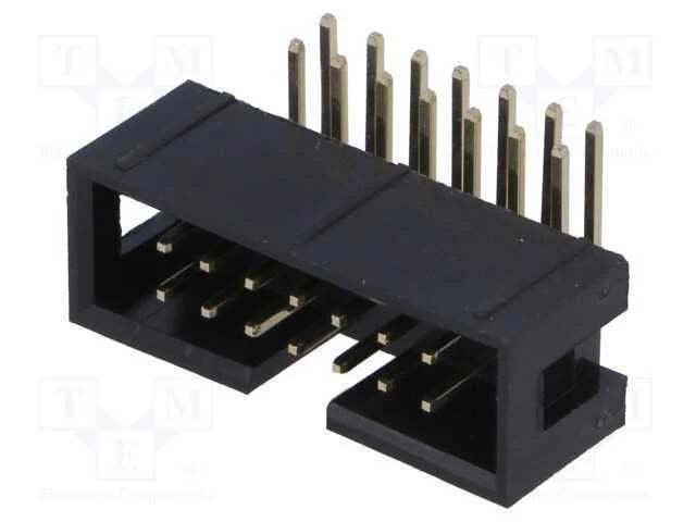Tomada, Idc, Macho, Pin: 14, Angulares 90, Tht, Dourado, 2,54mm
