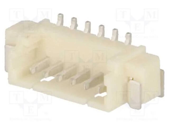 Tomada, Fio-Placa, Macho, 1,25mm, Pin: 6, Smt, 125v, 1a, Estanhado