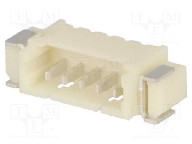 Tomada, Fio-Placa, Macho, 1,25mm, Pin: 5, Smt, 125v, 1a, Estanhado