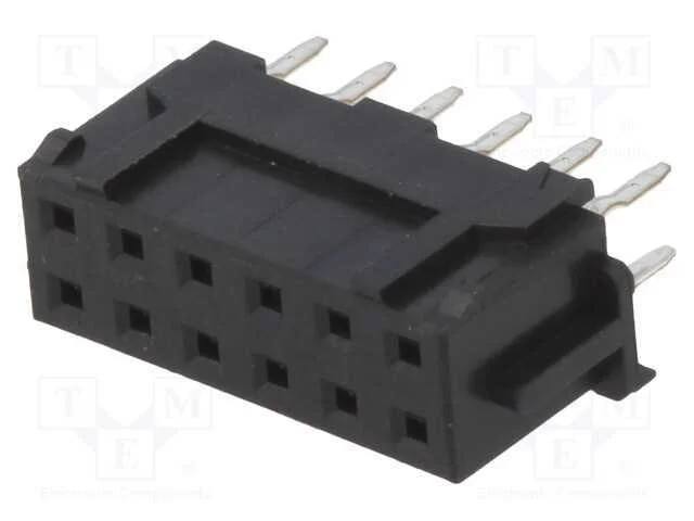 Tomada, Placa- Fio/Placa, Fêmea, Df11, 2mm, Pin: 12, Tht, para Pcb