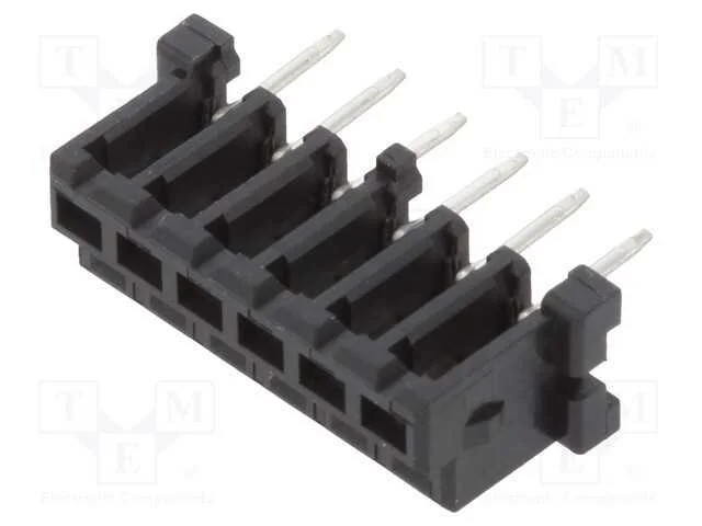 Tomada, fio-fio/placa, f&ecirc;mea, DF3, 2mm, PIN: 6, T.