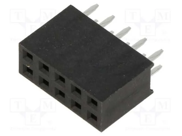 Tomada, Pinos, Fêmea, 2,54mm, Pin: 10, Tht, para Pcb, Estanhado