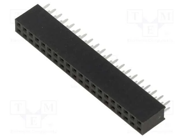 Tomada, Pinos, Fêmea, 2,54mm, Pin: 40, Tht, para Pcb, Estanhado