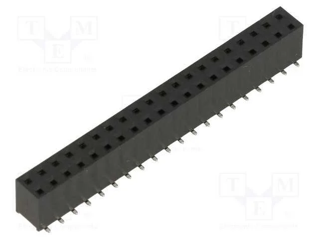 Tomada, Pinos, Fêmea, 2,54mm, Pin: 40, Smt, para Pcb, Sistema: 2x20