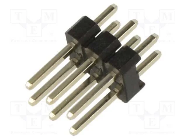 Tomada, Pinos, Macho, 2,54mm, Pin: 6, Tht, para Pcb, Dourado, Simples