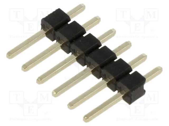 Tomada, Pinos, Macho, 2,54mm, Pin: 6, Tht, para Pcb, Dourado, Simples