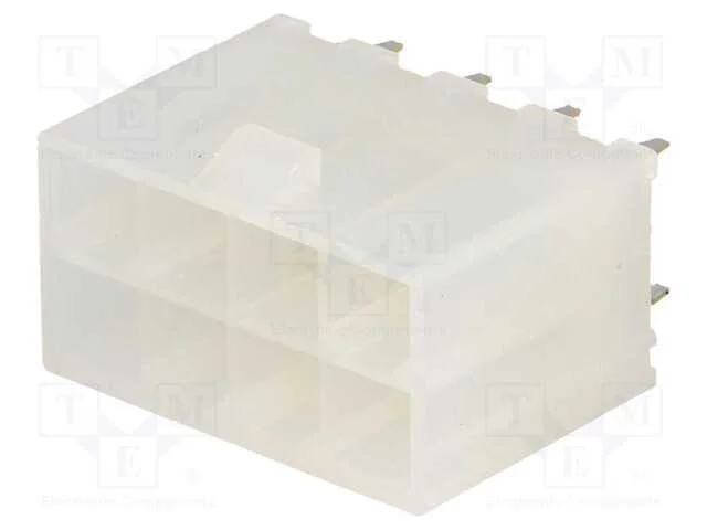 Tomada, Fio-Placa, Macho, Mini-Fit Jr, 4,2mm, Pin: 8, Tht, 9a