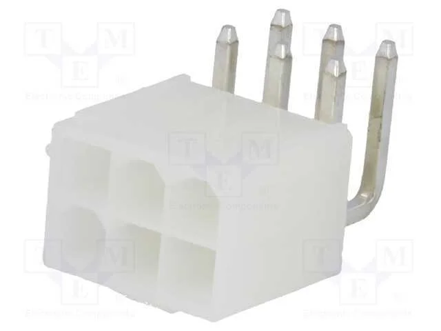 Tomada, fio-placa, macho, N42G, 4,2mm, PIN: 6, TH.