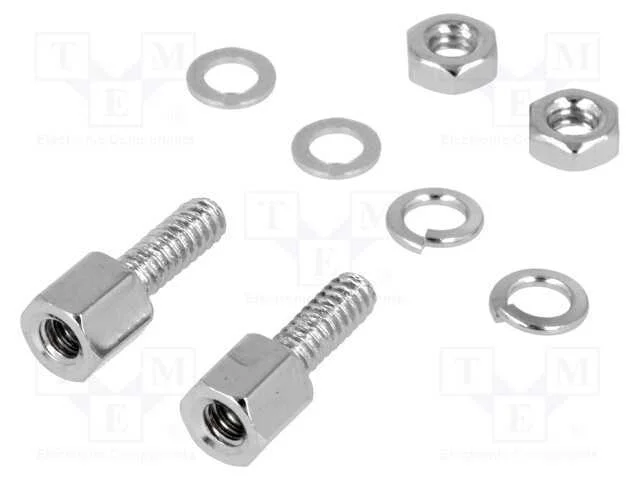 Conjunto de pernos para D-Sub, UNC 4-40, aço crom.
