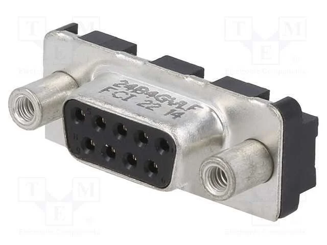 D-Sub, PIN: 9, tomada, fêmea, para painel, simple.