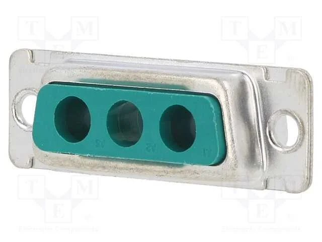 D-Sub, PIN: 3, tomada, fêmea, para painel, angula.