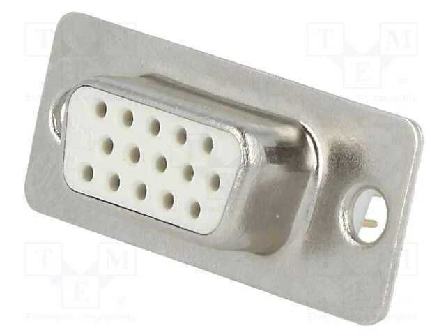 D-Sub HD, PIN: 15, tomada, fêmea, simples, THT, 5.