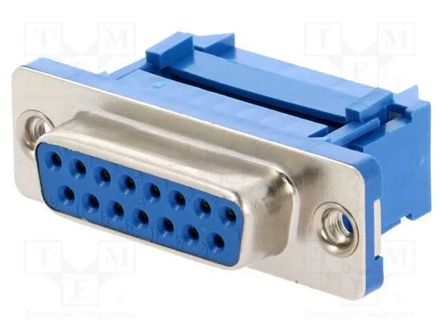 D-Sub, PIN: 15, ficha, f&ecirc;mea, para fita, IDC, UNC.