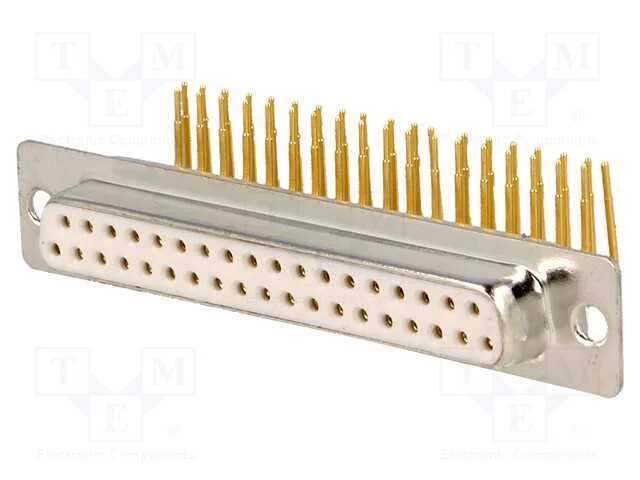 D-Sub, PIN: 37, tomada, fêmea, para PCB, angulare.