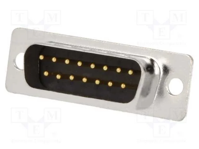 D-Sub, PIN: 15, ficha, macho, com cabo, solda, pr.