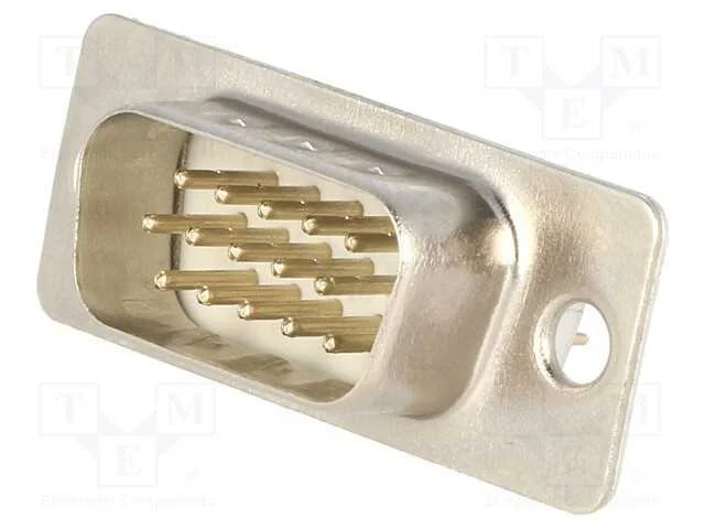 D-Sub, PIN: 15, tomada, macho, simples, THT, 5A, .