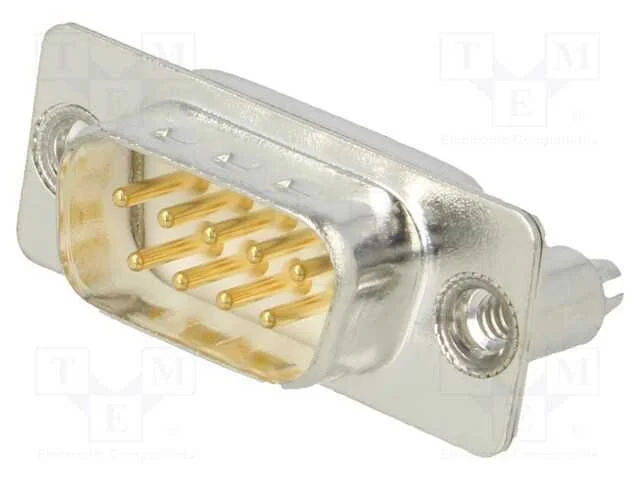 D-Sub, PIN: 9, tomada, macho, para PCB,trinco PCB.
