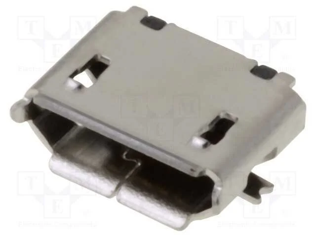 Tomada, Usb B Micro, Smt, Pin: 5, Usb 2.0, Dourado, Aço Inoxidável