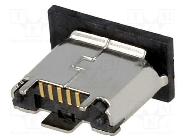 Tomada, Usb B Micro, Smt, Pin: 5, Usb 2.0, Dourado, Aço Inoxidável