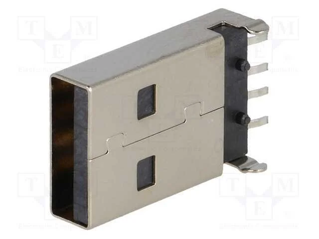 Ficha, Usb A, para Pcb, Smt, Pin: 4, Horizontais, Usb 2.0
