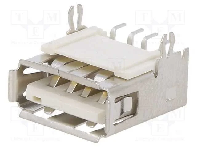 Tomada, Usb A, para Pcb, Smt, Horizontais, 2.0, Dourado, Branca