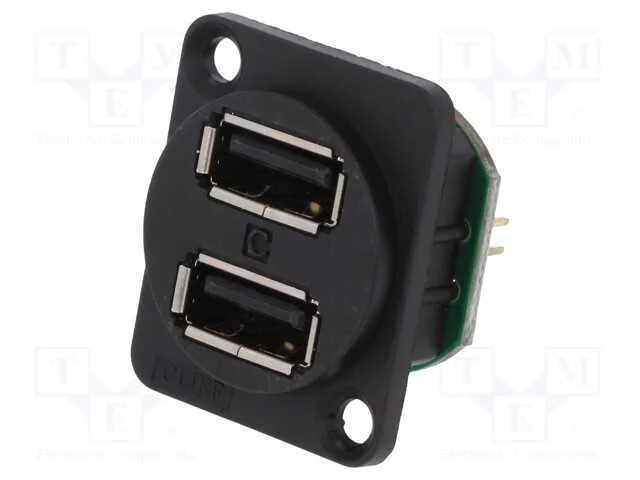 Tomada, Usb A, Fasquia com Pinos, Duplas, Usb 2.0, Raster: 2,54mm