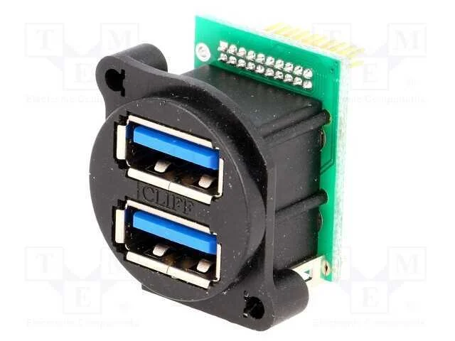 Tomada, Usb A, para Painel,Roscado, Fasquia com Pinos, Duplas