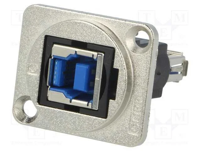 Conector, Usb a Tomada,Usb B Tomada, Ft, Usb 3.0, Metal, 19x24mm