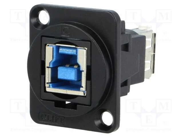 Conector, Usb a Tomada,Usb B Tomada, Ft, Usb 3.0, Metal, 19x24mm