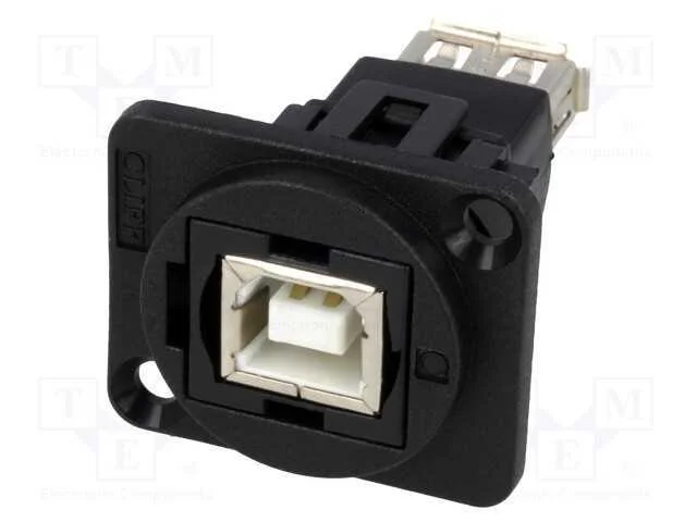 Conector, Usb a Tomada,Usb B Tomada, Ft, Usb 2.0, Plástico