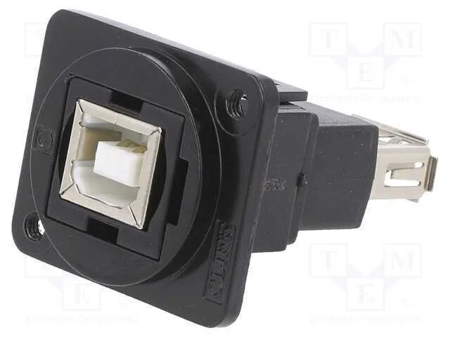 Conector, Usb a Tomada,Usb B Tomada, Ft, Usb 2.0, Metal, 19x24mm