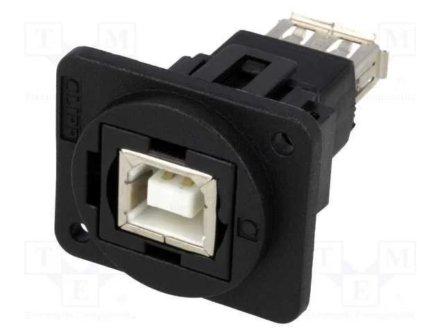 Conector, Usb a Tomada,Usb B Tomada, Ft, Usb 2.0, Plástico