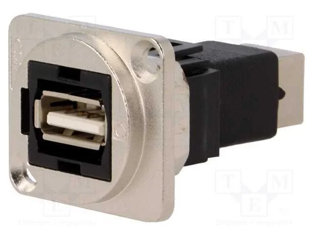 Conector, Usb a Tomada,Usb B Tomada, Ft, Usb 2.0, Metal, 19x24mm