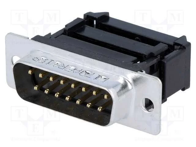 D-Sub, PIN: 15, ficha, macho, para fita, IDC, Con.