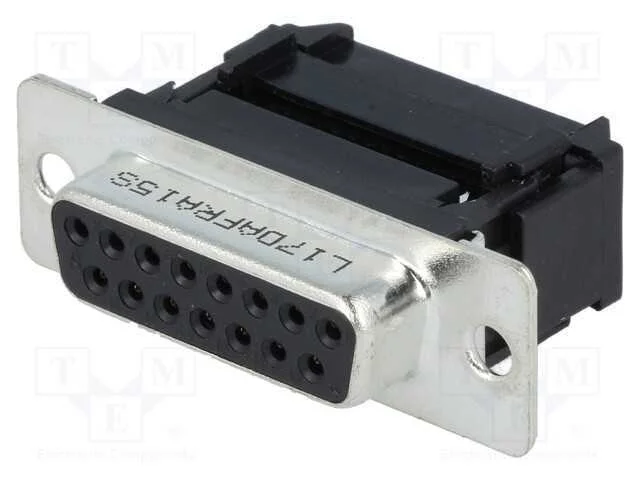 D-Sub, PIN: 15, ficha, fêmea, para fita, IDC, 5A,.