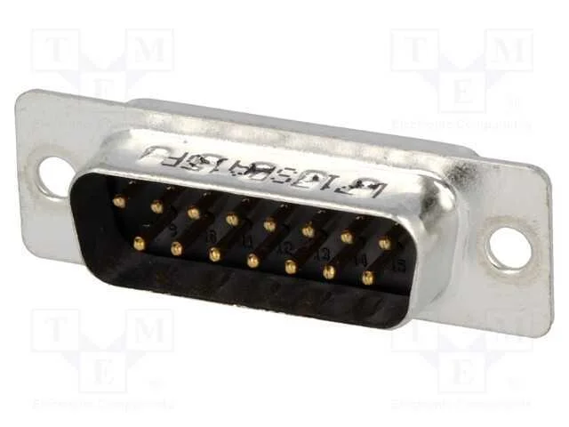 D-Sub, PIN: 15, ficha, macho, com cabo, solda, Co.