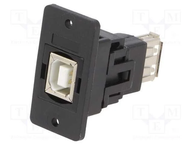 Adaptador, Usb a Tomada,Usb B Tomada, Slim, Usb 2.0, Dourado