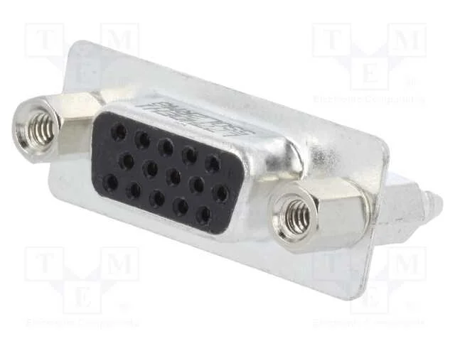 D-Sub HD, PIN: 15, tomada, fêmea, para PCB,trinco.